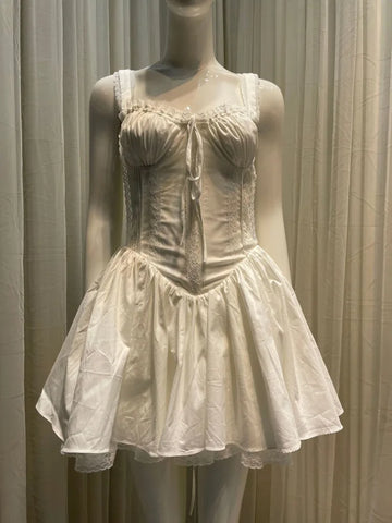 Xajzpa Fashion Solid Color Dress Women's Sleeveless Waist Retraction A Line Dresses 2025 Summer New Tide